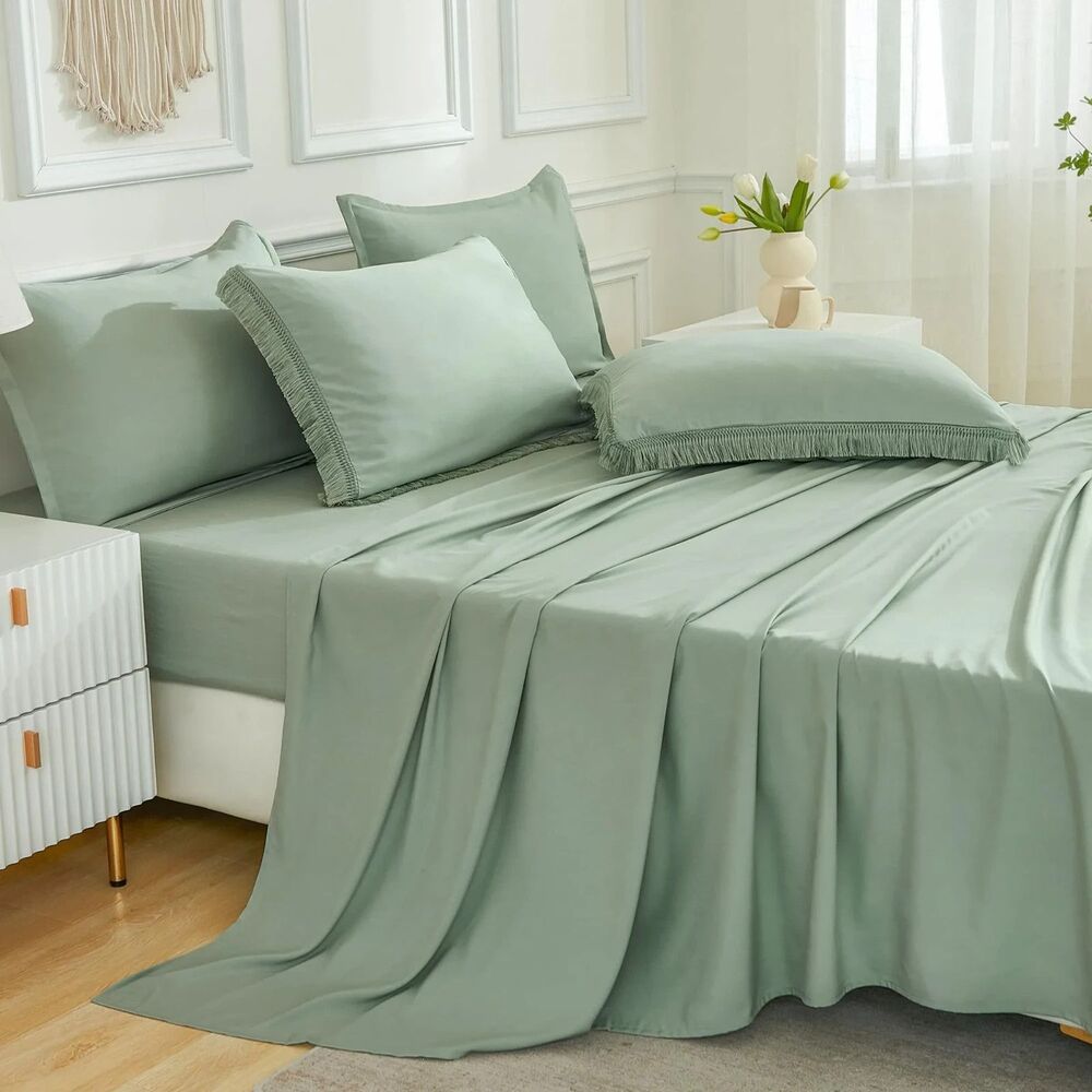 Andency King Comforter Set Sage Green 7 Piece Bed in a Bag Soft Lightweight Boho
